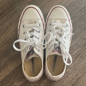Converse White and Red Low-Top Sneakers